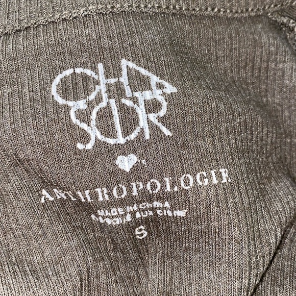Anthropologie x CHASER Ribbed Hanley Top Olive Green S - Picture 5 of 6